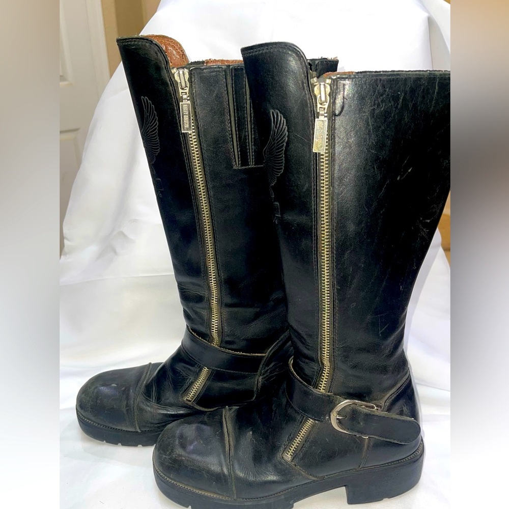 Vintage Harley Davidson, ladies tall riding boots